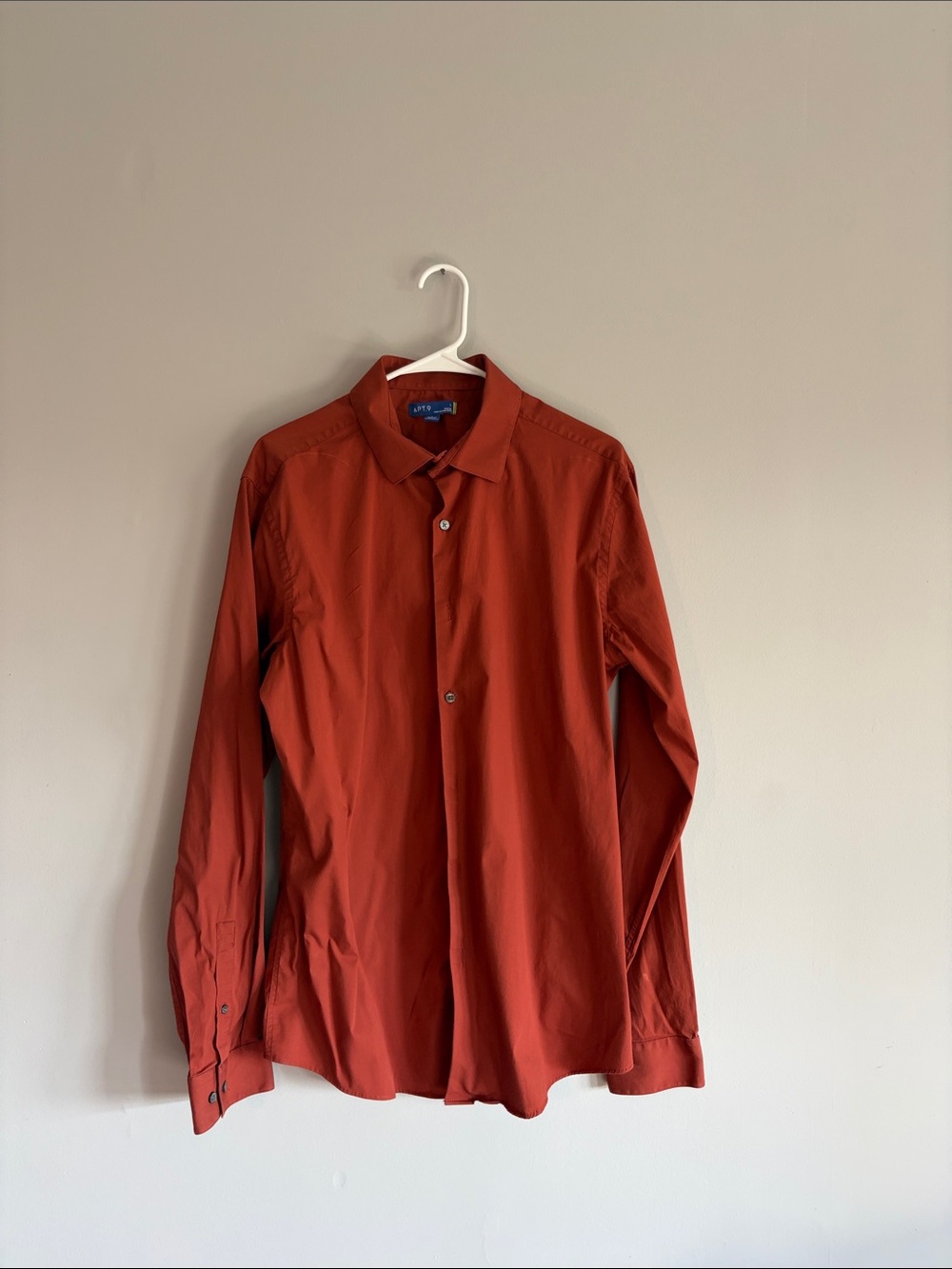 Size Large 16-16 1/2; 36/37 Apt. 9 Men's Long-Sleeve Button-Up Shirt - Rust